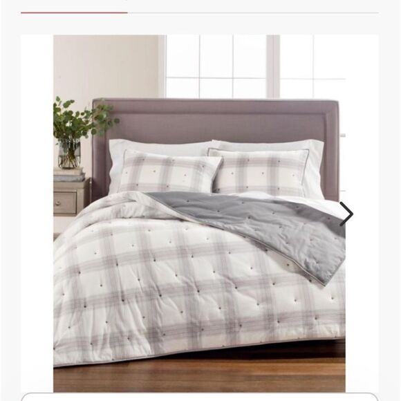 - Martha Stewart Collection Tufted
Plaid Quilted King Sham,
20in X 36” Grey - Picture 3 of 4